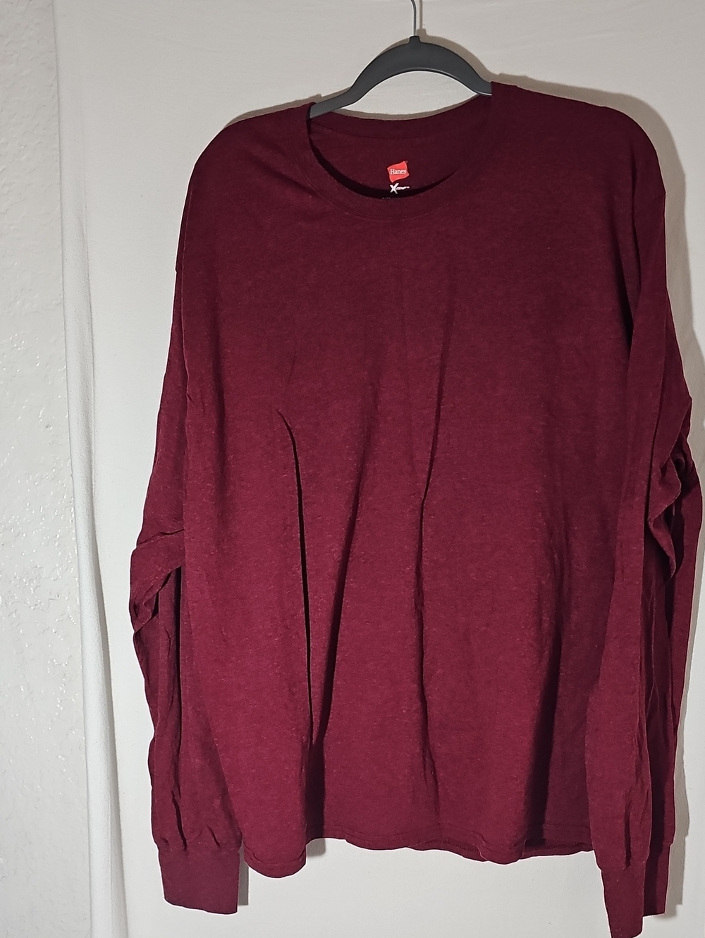 Hanes Men’s Long-Sleeve Crewneck Shirt - Maroon